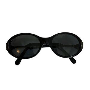 Vintage Chagall Tura Italian Sunglasses Black Gold G580 53-19-135